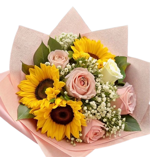 Ramo en Girasoles y Rosas Ecuatorianas